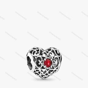 Pandora July Signature Heart Charm, Synthetic Ruby